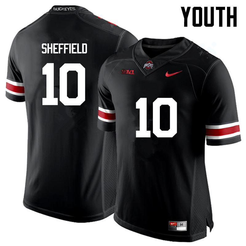 Youth Ohio State Buckeyes #10 Kendall Sheffield College Football Jerseys Game-Black